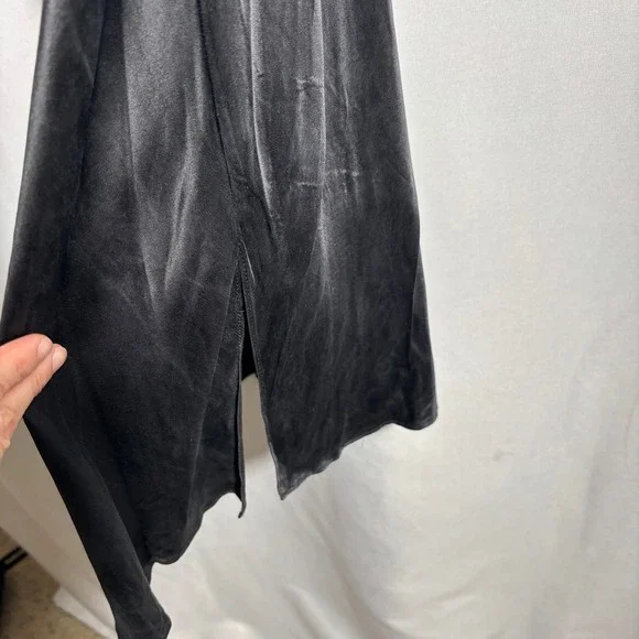 VTG Y2K Victorias Secret Black 100% Silk Cowl Neck Open Back Mini Slip Dress M - Picture 7 of 10